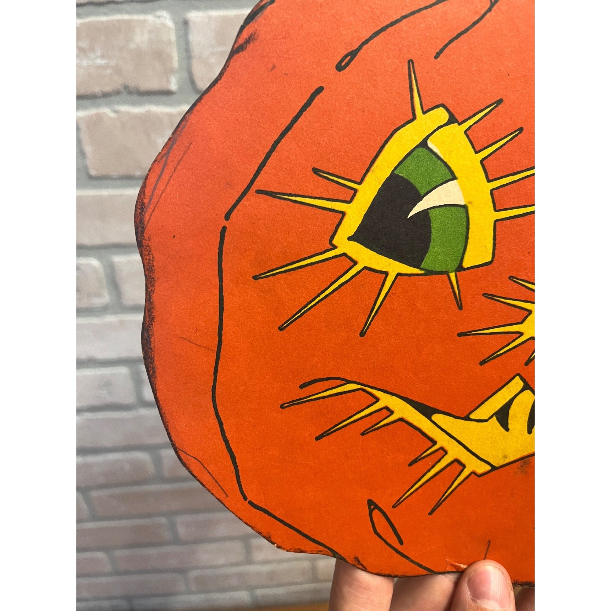 Vintage 1940s Halloween Diecut Cut-Out Jack o'Lantern Wall Decor 1950s