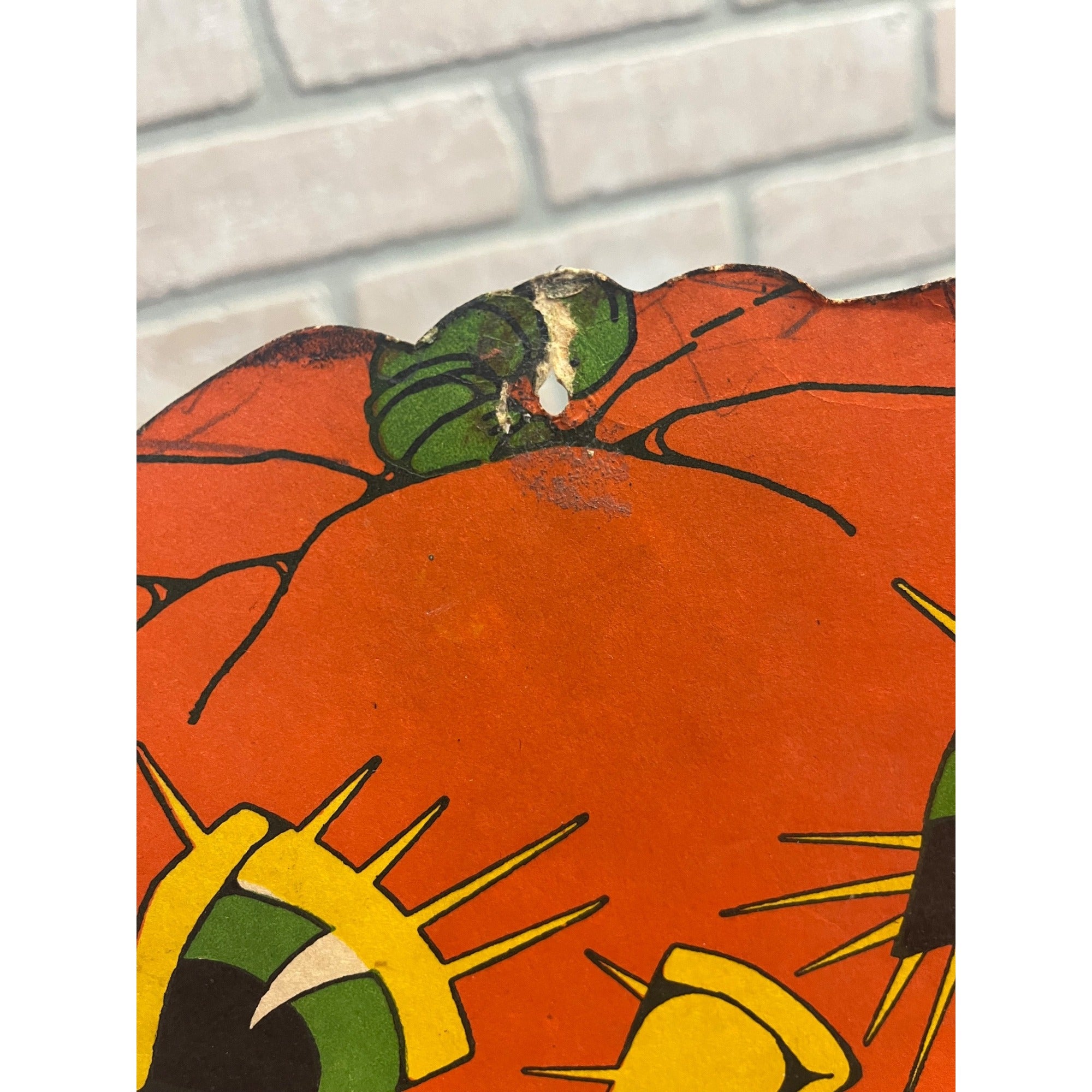Vintage 1940s Halloween Diecut Cut-Out Jack o'Lantern Wall Decor 1950s