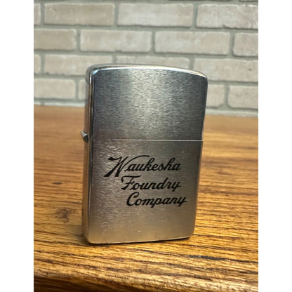 Vintage 1968 Zippo Lighter Waukesha Foundry Company Advertising