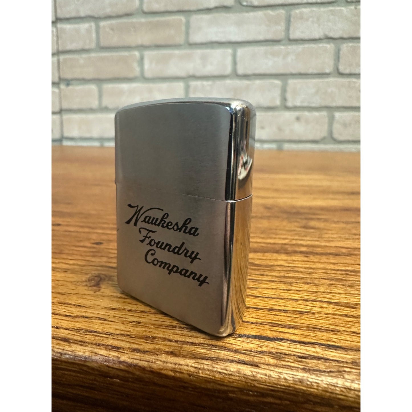 Vintage 1968 Zippo Lighter Waukesha Foundry Company Advertising