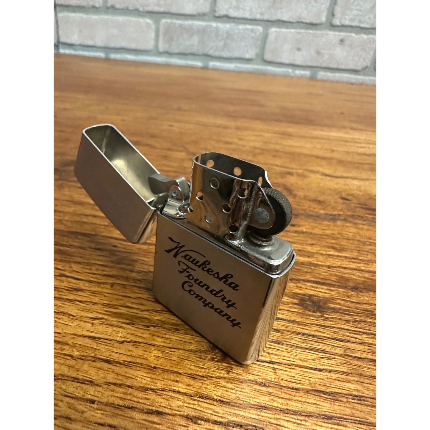 Vintage 1968 Zippo Lighter Waukesha Foundry Company Advertising