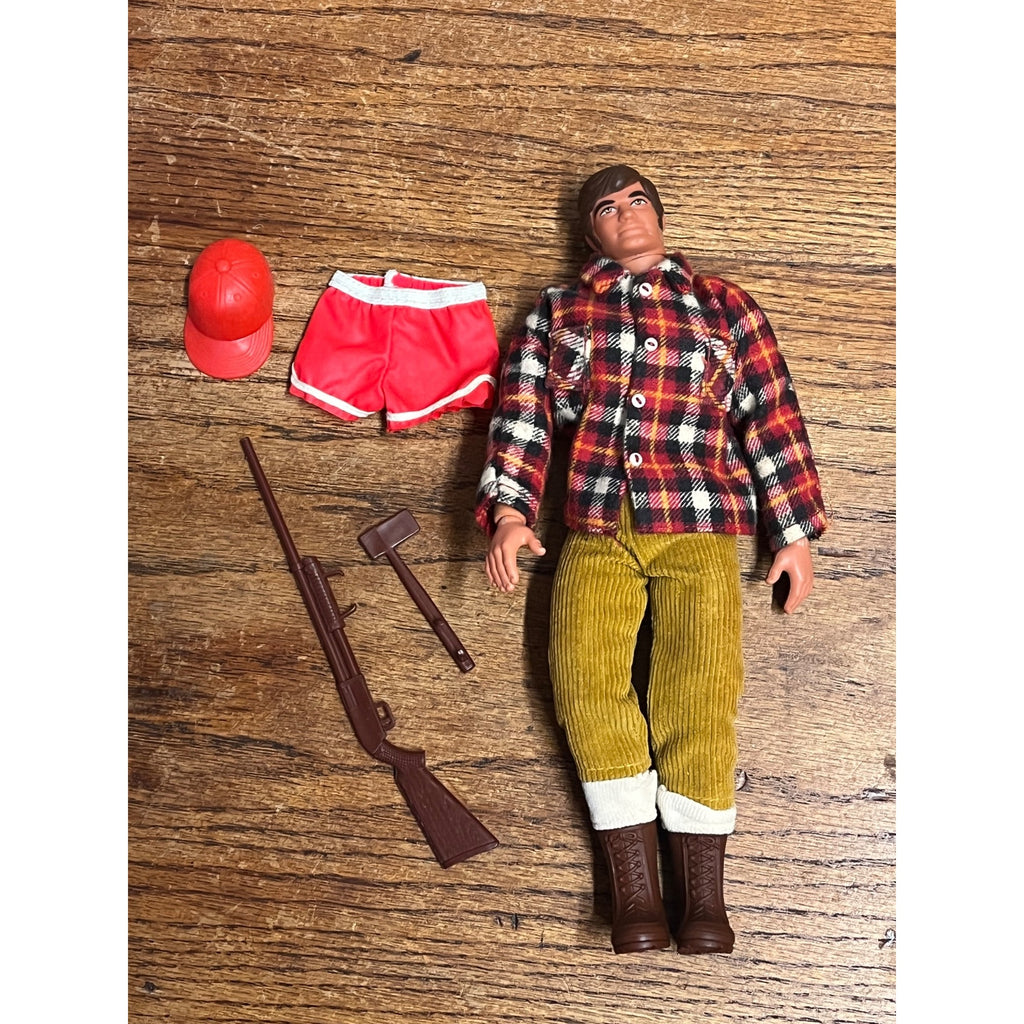 Vintage 1972 Mattel Gi Joe Big Jim Camper Plaid Shirt Action Figure #4344 Hunter