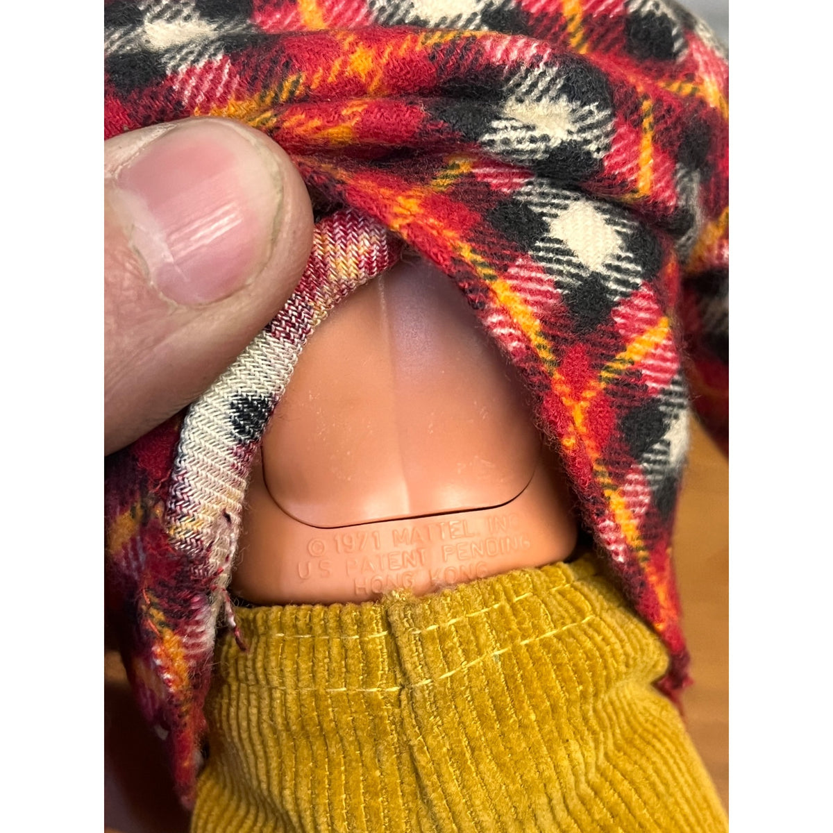 Vintage 1972 Mattel Gi Joe Big Jim Camper Plaid Shirt Action Figure #4344 Hunter