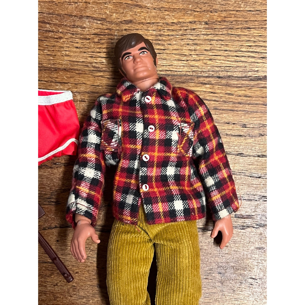 Vintage 1972 Mattel Gi Joe Big Jim Camper Plaid Shirt Action Figure #4344 Hunter
