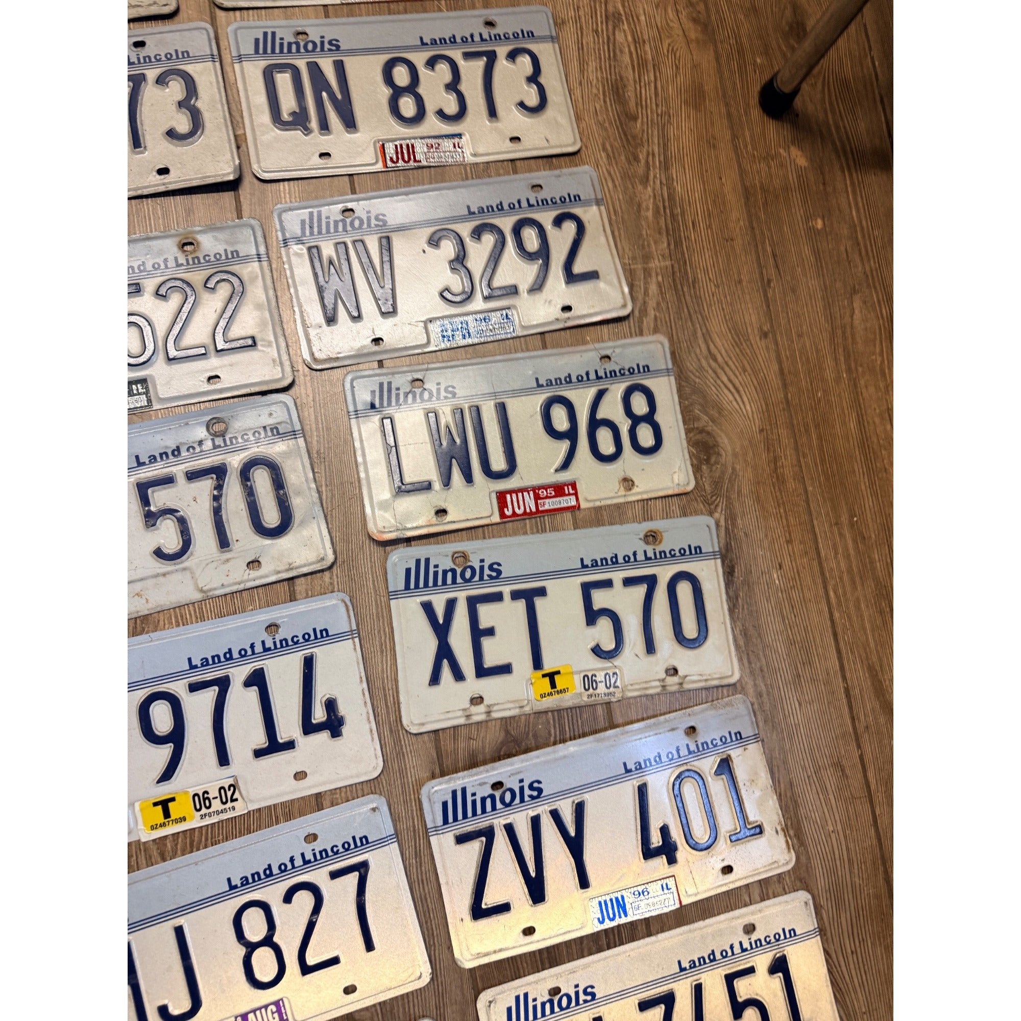 Vintage Large Lot (38) Illinois License Plates 1980s-2000s Land of Lincoln Motto