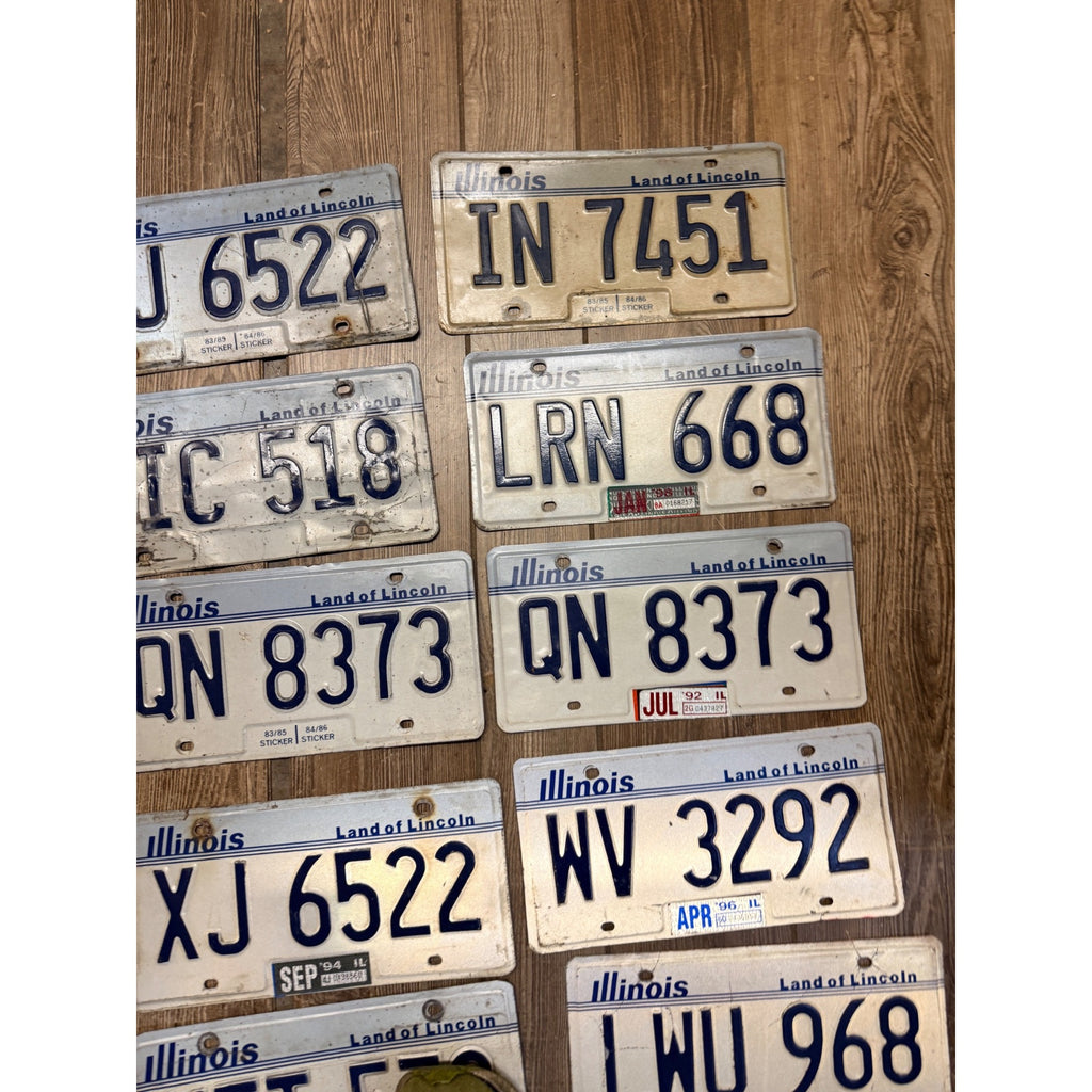 Vintage Large Lot (38) Illinois License Plates 1980s-2000s Land of Lincoln Motto