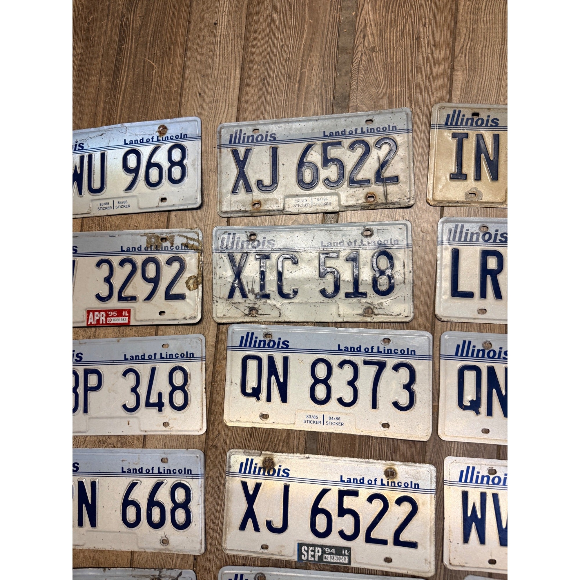 Vintage Large Lot (38) Illinois License Plates 1980s-2000s Land of Lincoln Motto