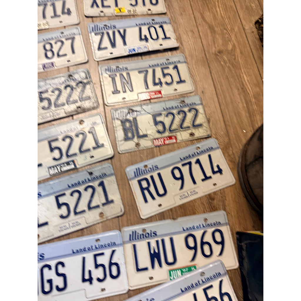 Vintage Large Lot (38) Illinois License Plates 1980s-2000s Land of Lincoln Motto
