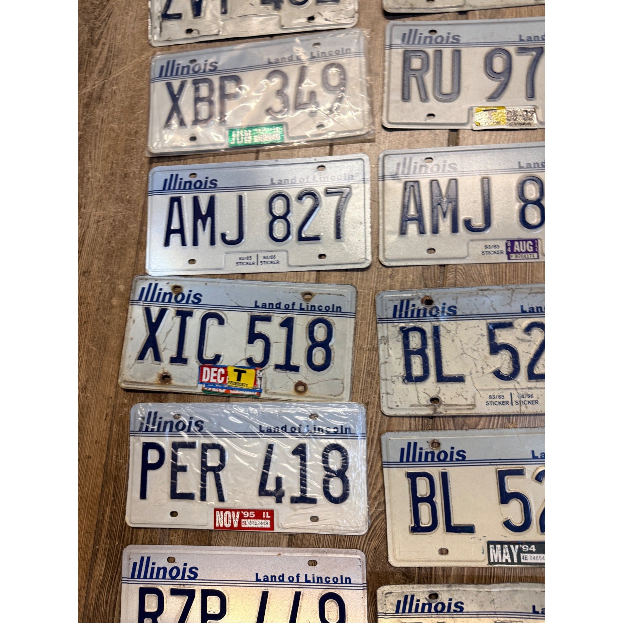 Vintage Large Lot (38) Illinois License Plates 1980s-2000s Land of Lincoln Motto