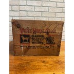 Vintage White Horse Cellar Blended Scotch Whisky Wooden Crate Box Scotland