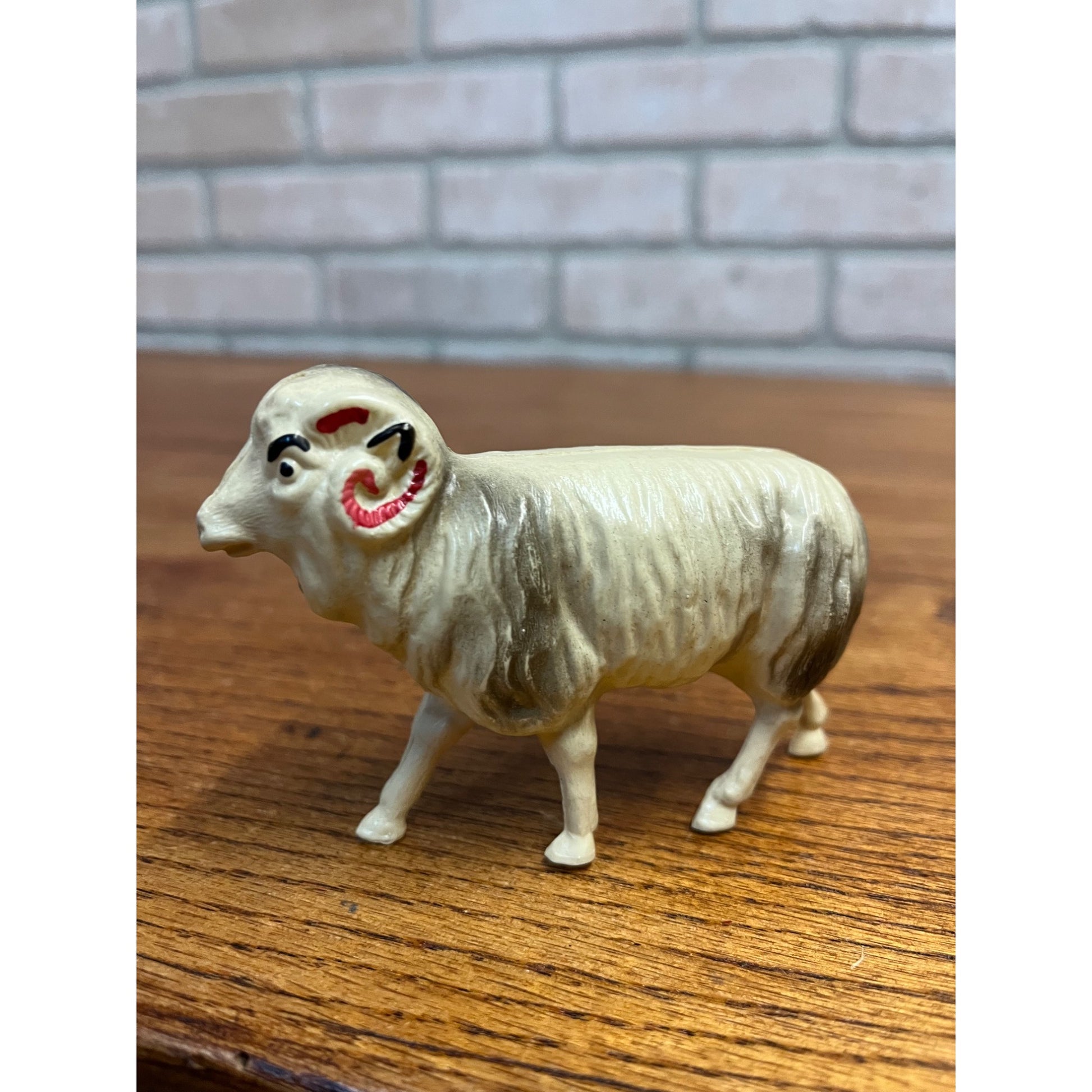 Vintage Farm Animals Celluloid Toy Christmas Putz Decorations Lot Donkey, Sheep