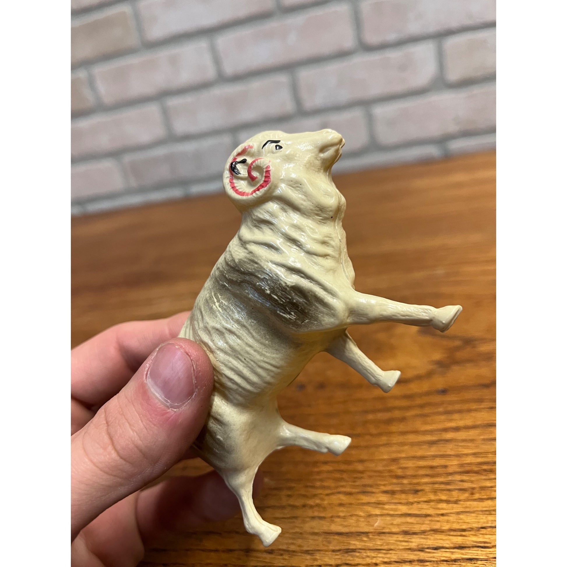 Vintage Farm Animals Celluloid Toy Christmas Putz Decorations Lot Donkey, Sheep