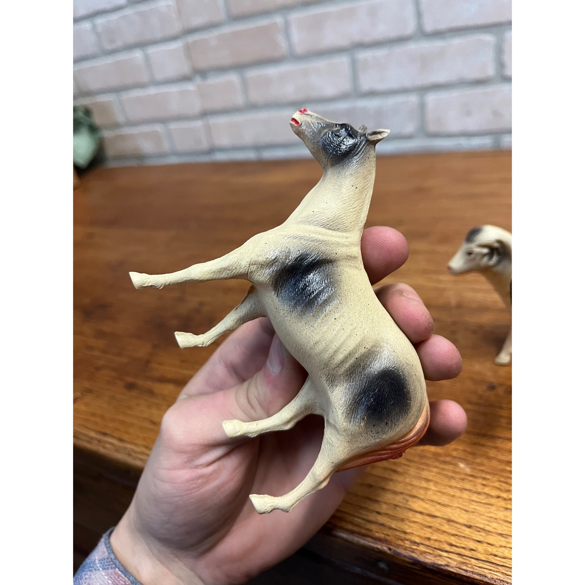 Vintage Farm Animals Celluloid Toy Christmas Putz Decorations Lot Donkey, Sheep