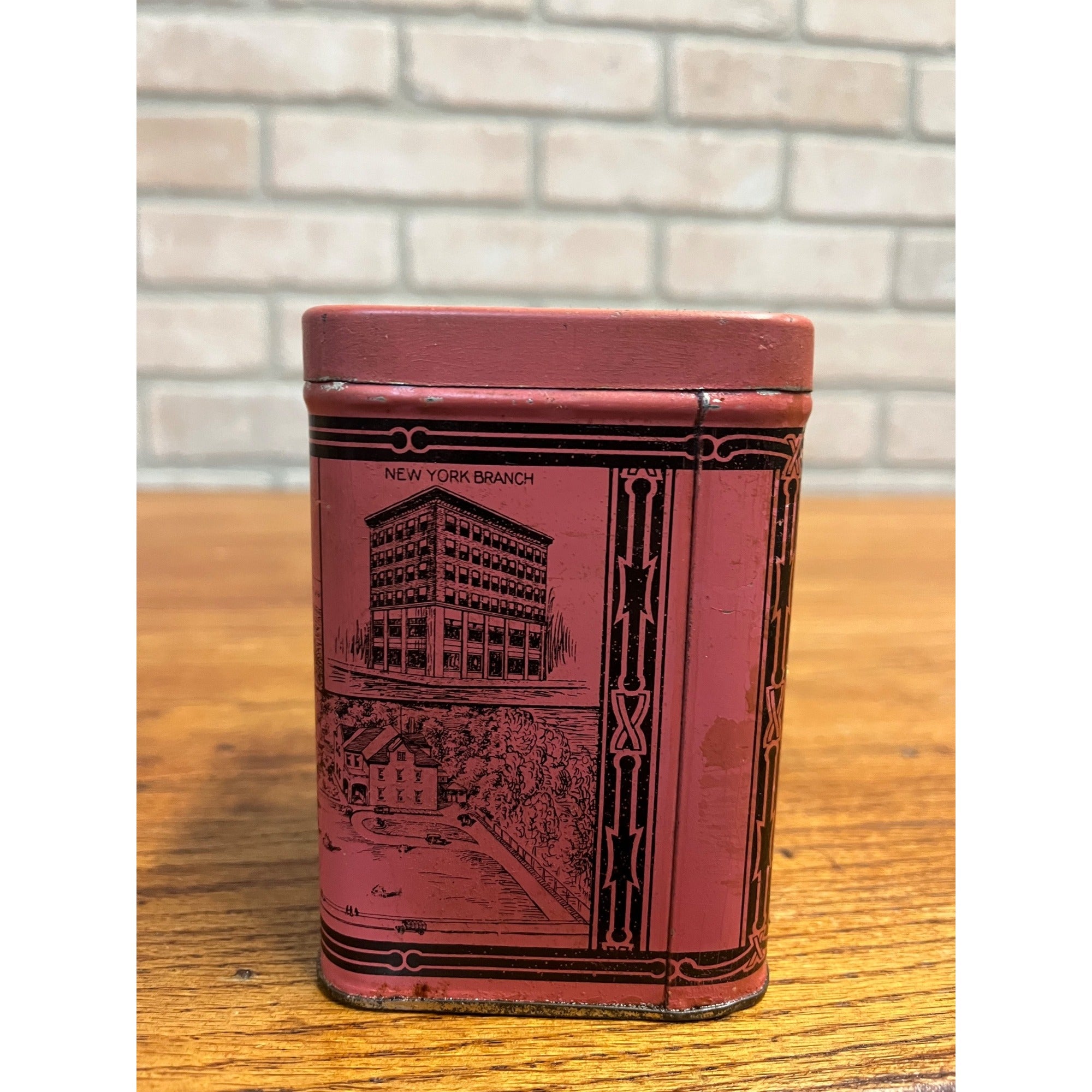 Vintage The S.E. Massengill Co. Pharmacy Apothecary Medicine Tin Pink Druggist