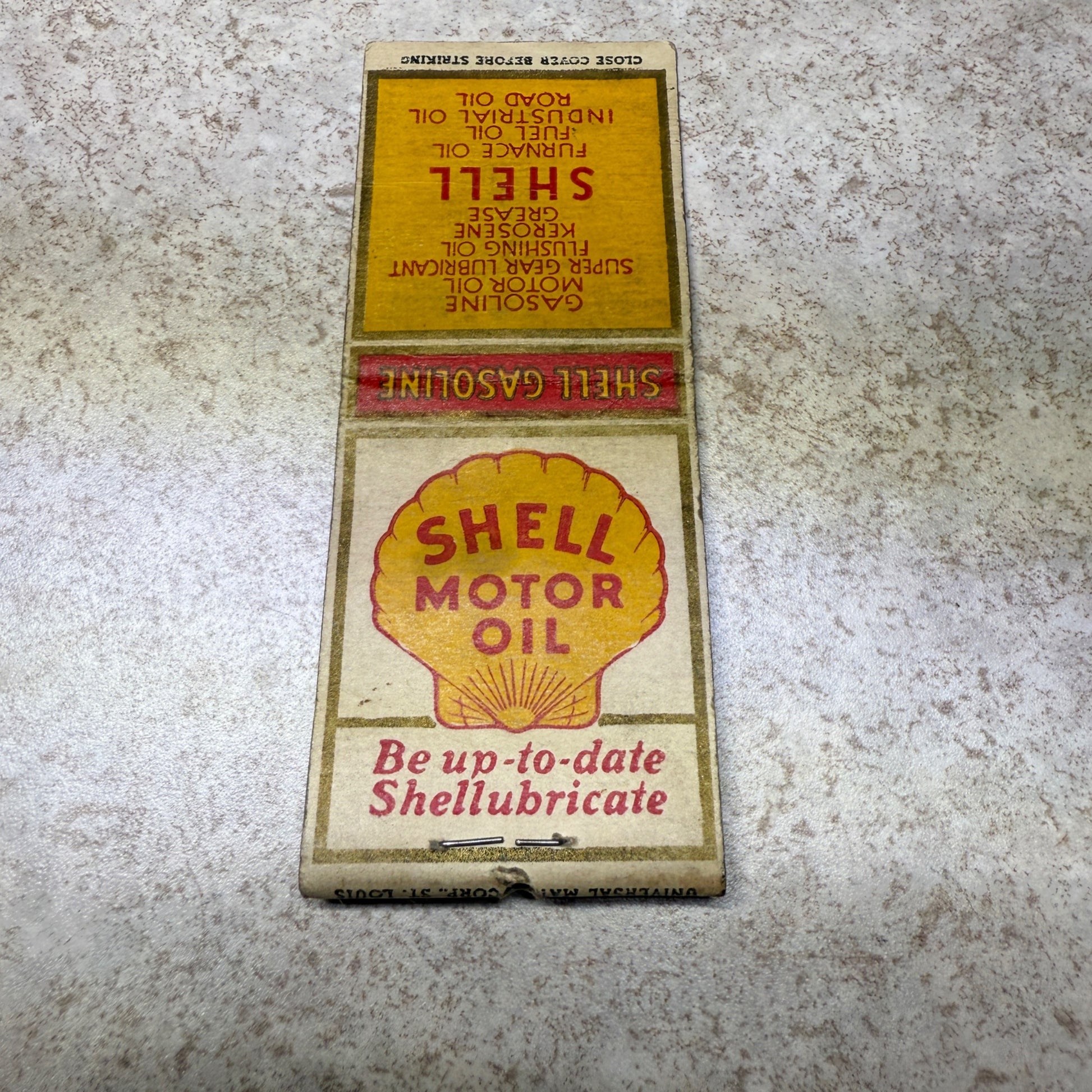 Shell Gasolines Sevice Station Motor Oil Gas Wis Advertising Matchbook