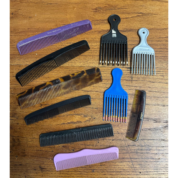 Vintage Lot 80s-90s Plastic Unbreakable Combs Goody Hair Picks Scunci Tupperware