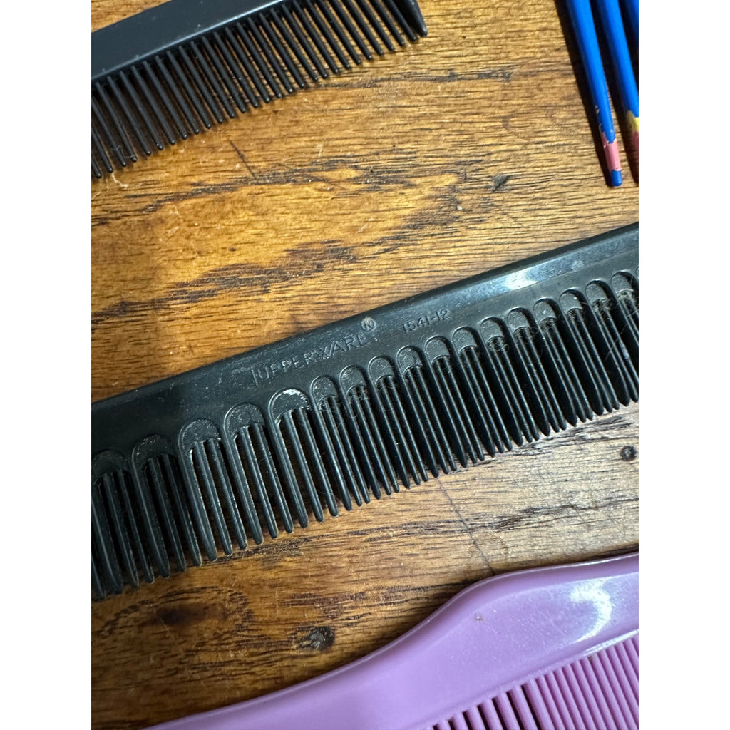 Vintage Lot 80s-90s Plastic Unbreakable Combs Goody Hair Picks Scunci Tupperware