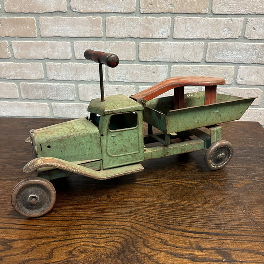 VINTAGE ANTIQUE STRUCTO PRESSED STEEL DUMP TRUCK RIDE ON TOY 1930's KEYSTONE