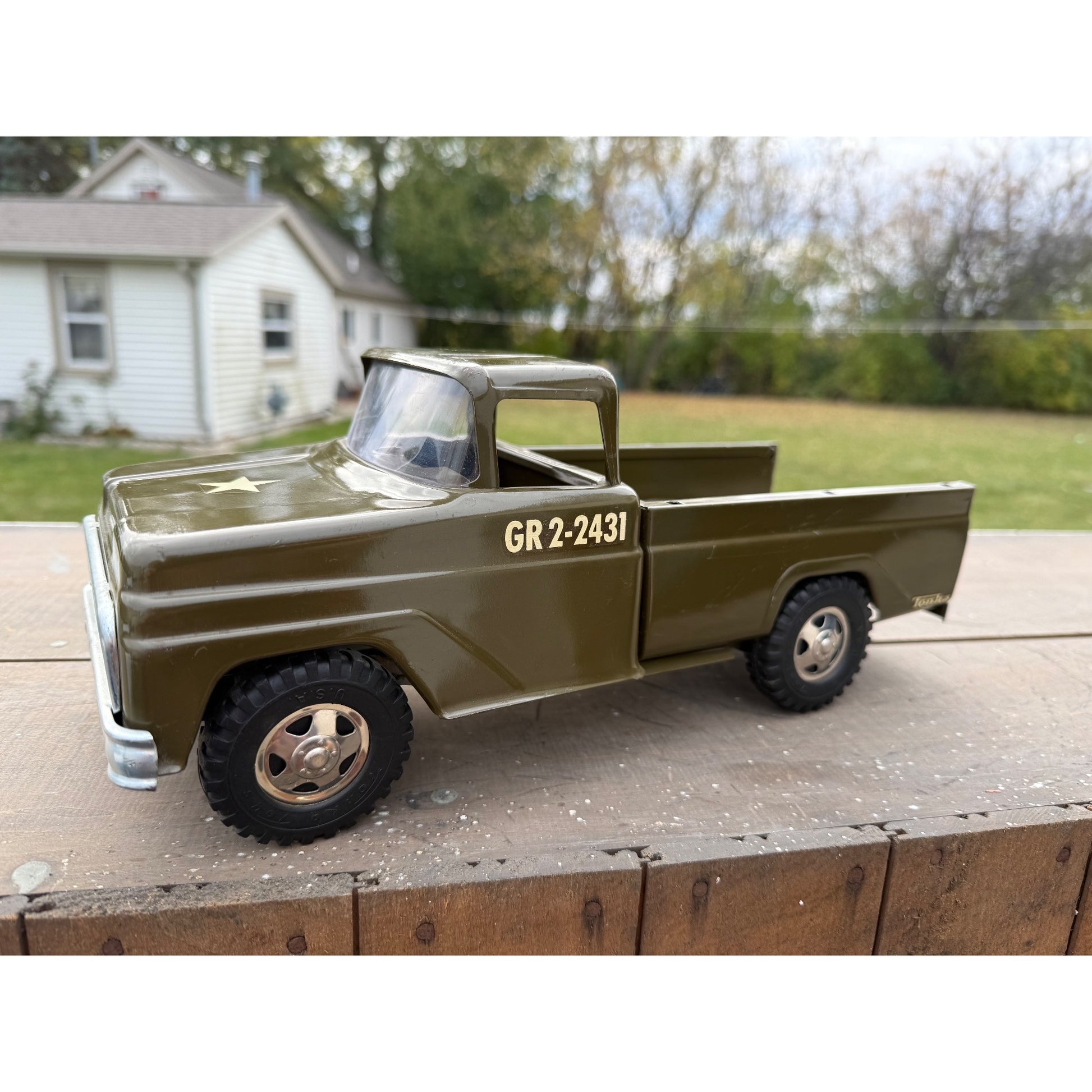 Vintage 1963 Tonka US Army Troop Carrier Truck Pressed Steel Toy