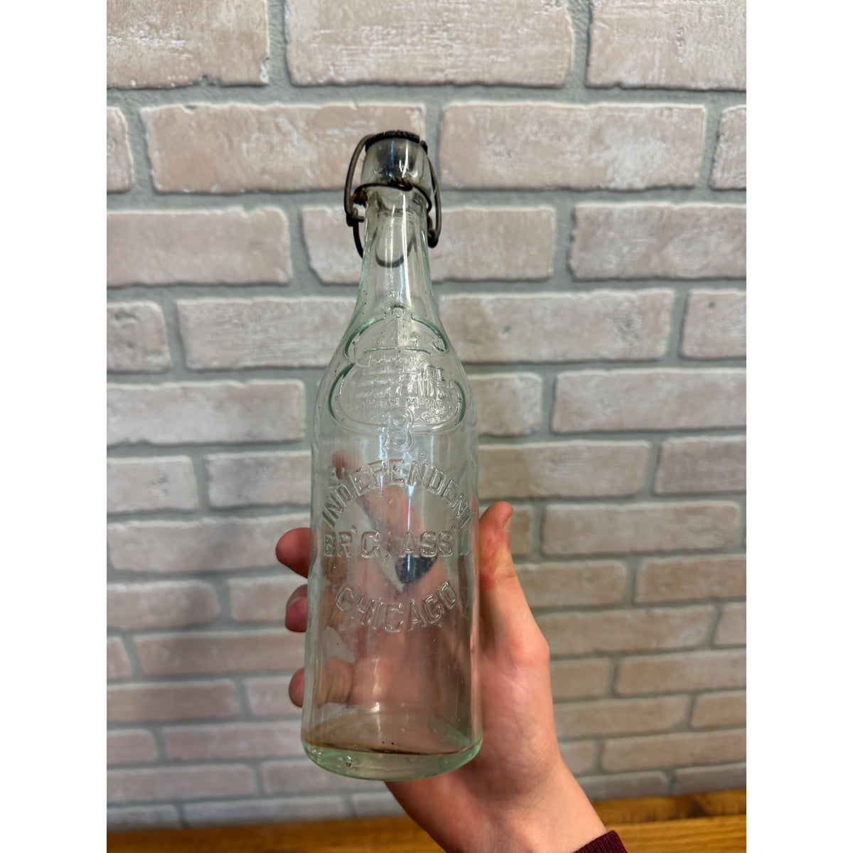 Vintage Bottle Embossed "INDEPENDENT BR'G ASS'N CHICAGO" 1910s