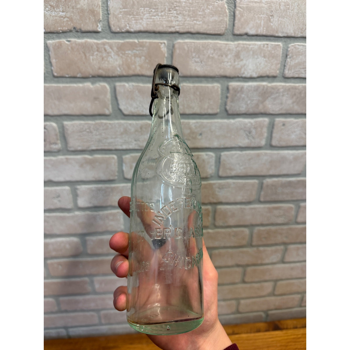 Vintage Bottle Embossed "INDEPENDENT BR'G ASS'N CHICAGO" 1910s