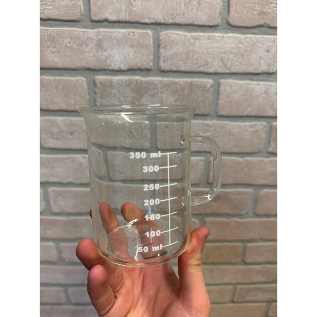 350ml Clear Glass Measuring Beaker Mug With Handle