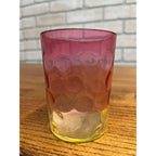 Scarce Antique Hobbs Inverted Thumbprint Amberina / Rubina Verde Glass Tumbler