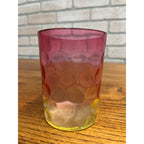 Scarce Antique Hobbs Inverted Thumbprint Amberina / Rubina Verde Glass Tumbler