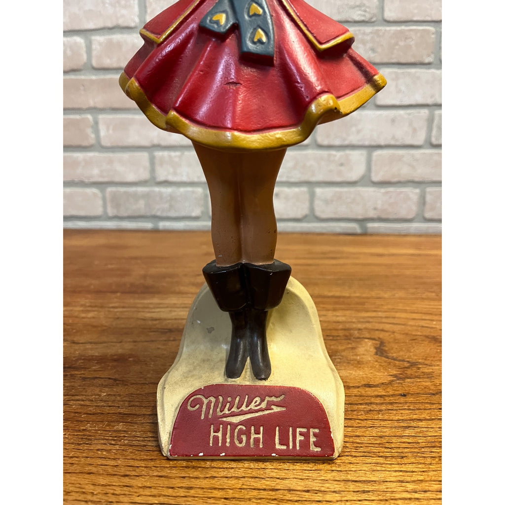 Original Vintage 1950s Miller High Life Beer Girl Plaster Back Bar Statue Sign