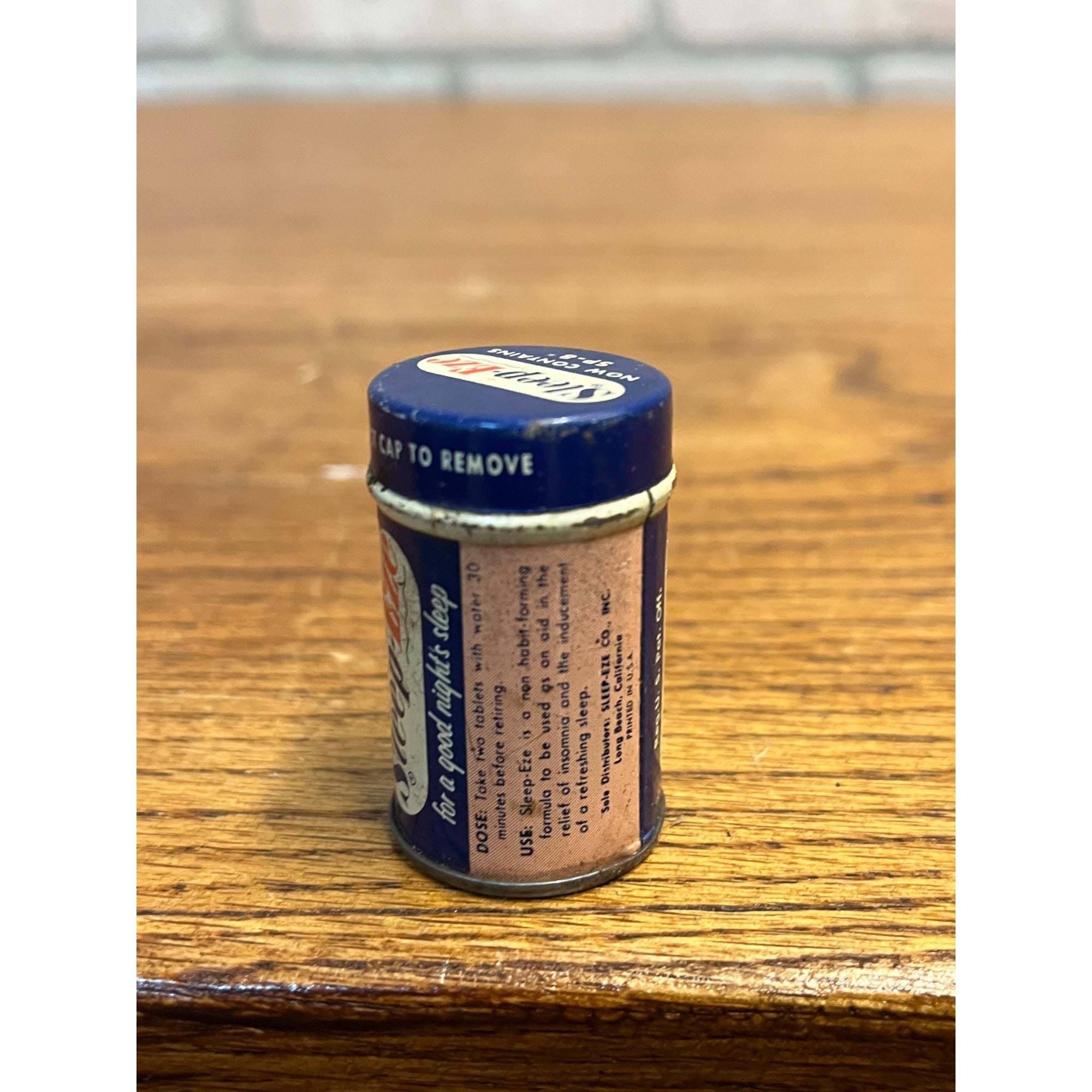 Vintage Sleep-Eze Medicine Ad Advertising Tin Empty