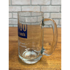 Vintage Hamm's Beer Heavy Glass Tankard Mug Blue Crown Logo 5.5"