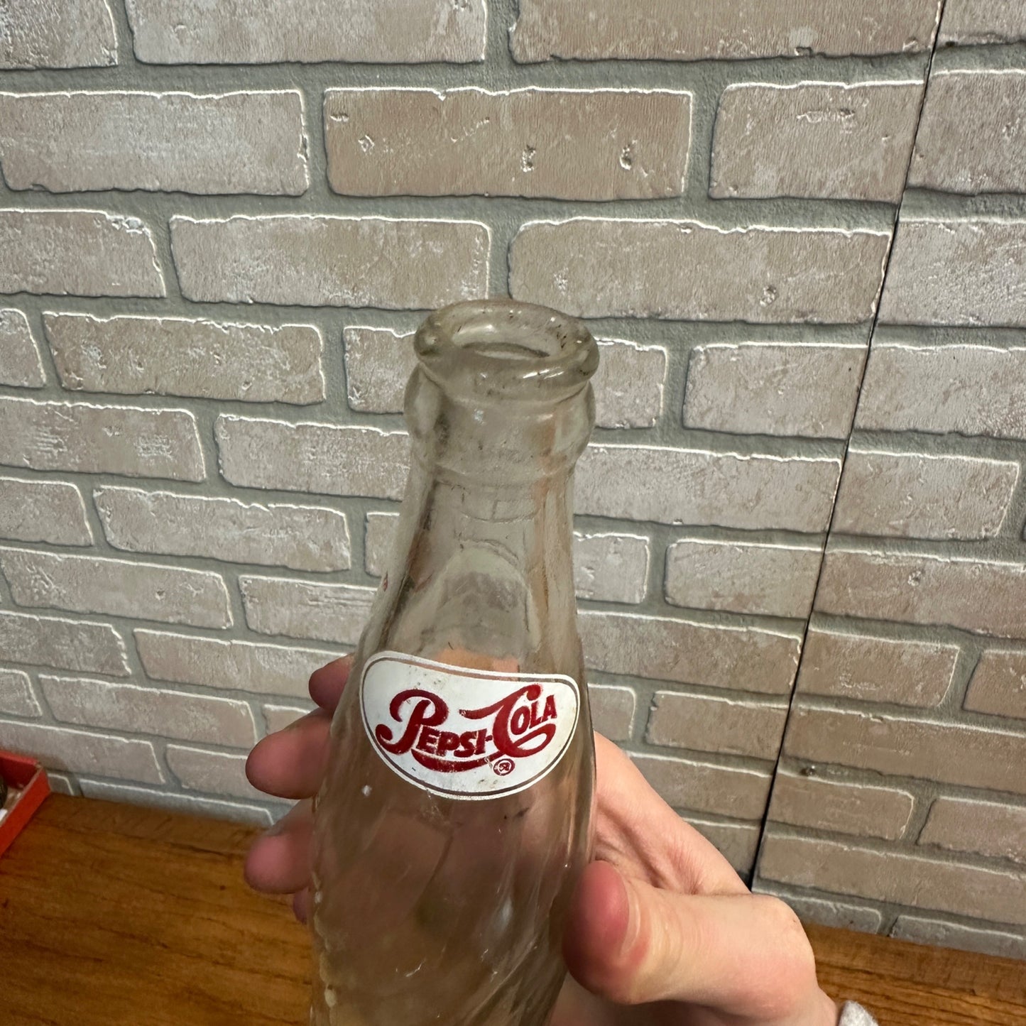 Vintage 1967 Pepsi Pepsi Cola ACL Red White 7oz Bottle 7-3/4" Soda