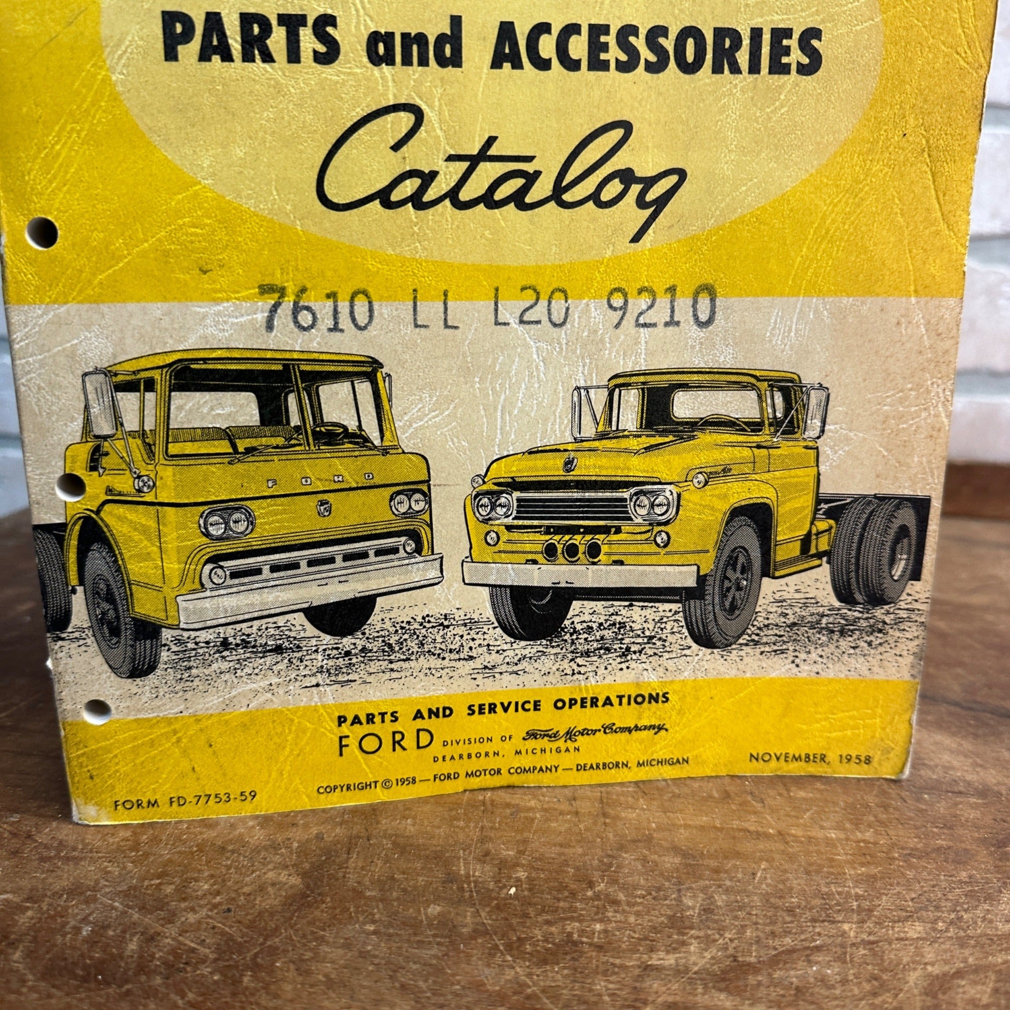 Vintage 1958 Ford Truck Parts & Accessories Master Catalog FD-7753-59