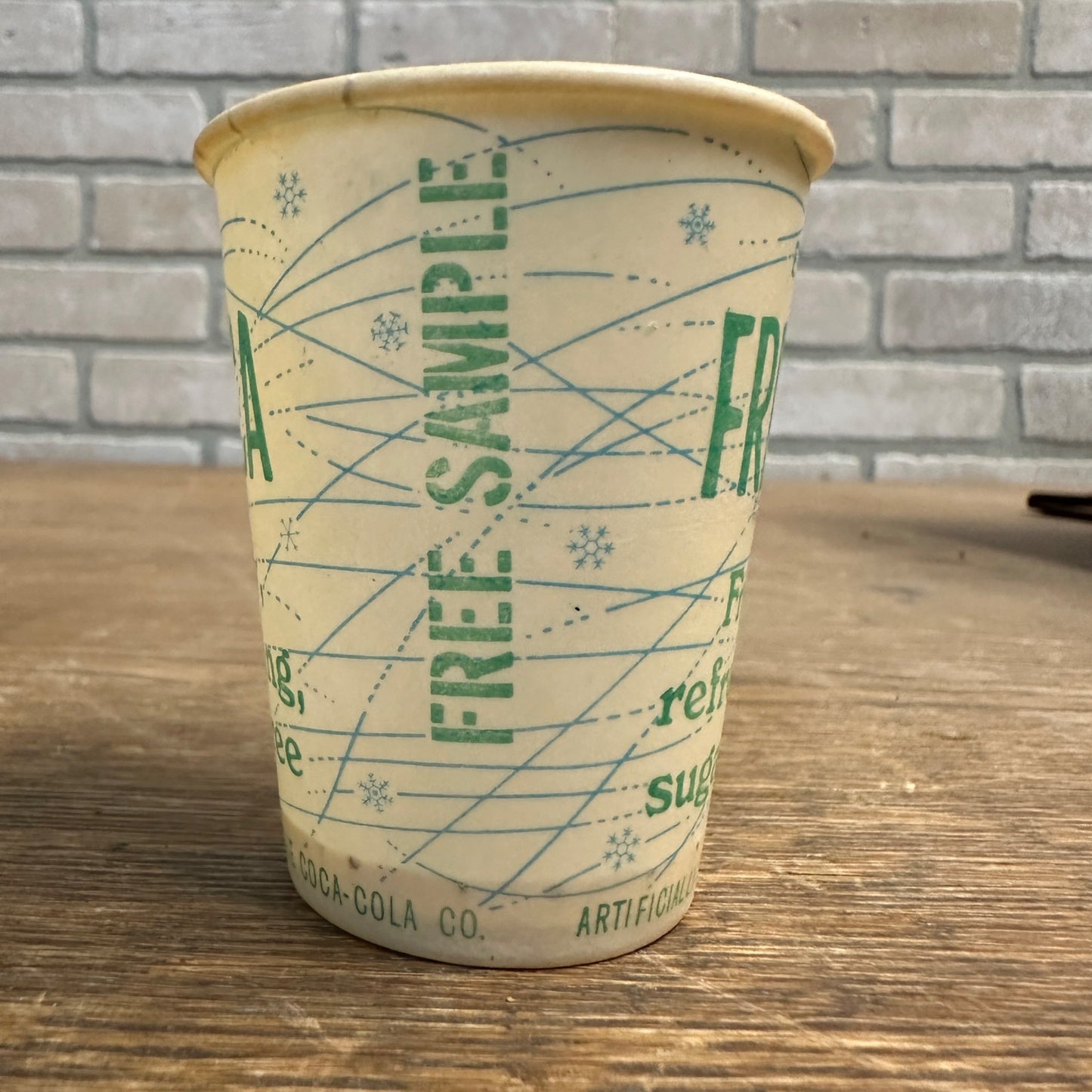 Vintage 4oz Fresca Sample Soda Paper Wax Cup Advertising Coca Cola