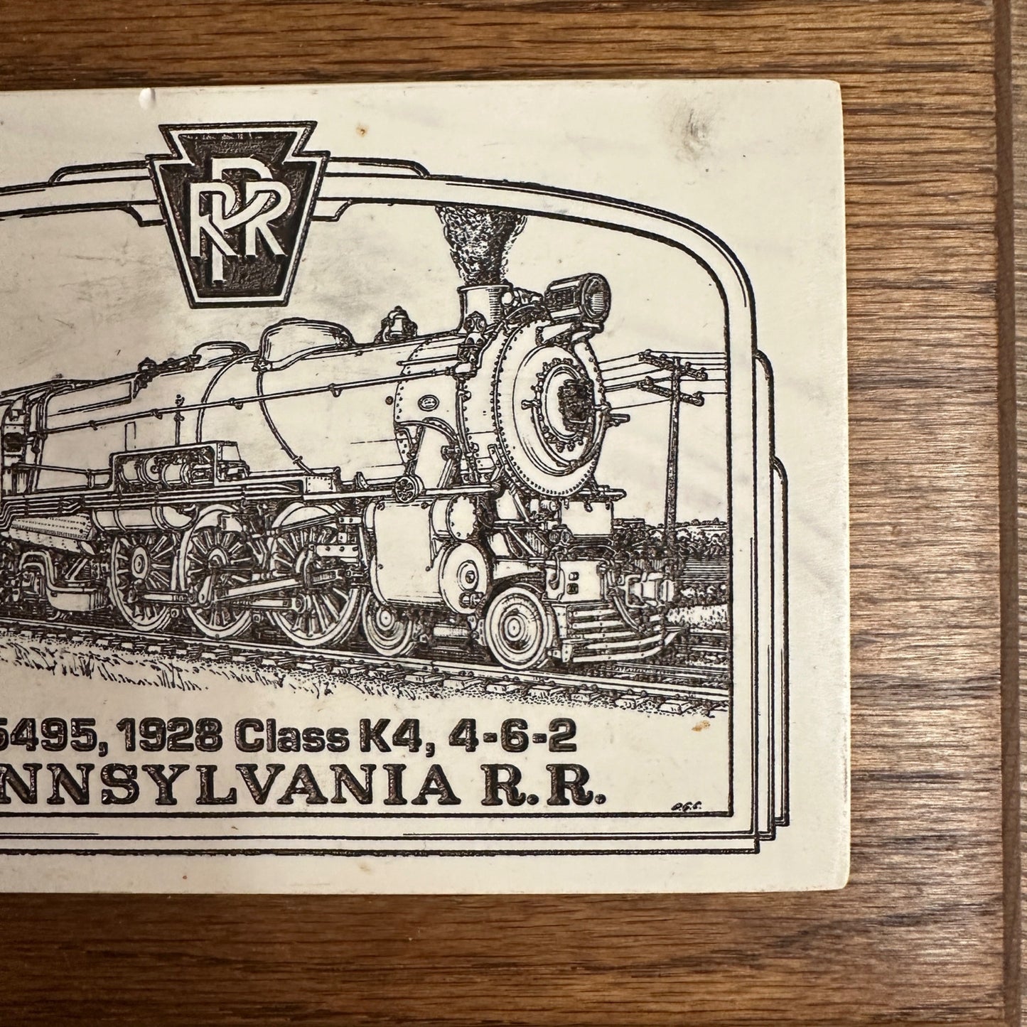 VINTAGE PENNSYLVANIA RAILROAD PLAQUE No.5495, 1928 Class K4, 4-6-2 Etched