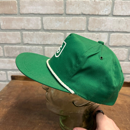 VINTAGE PIONEER SEED SNAPBACK TRUCKER HAT ROPE CAP GREEN