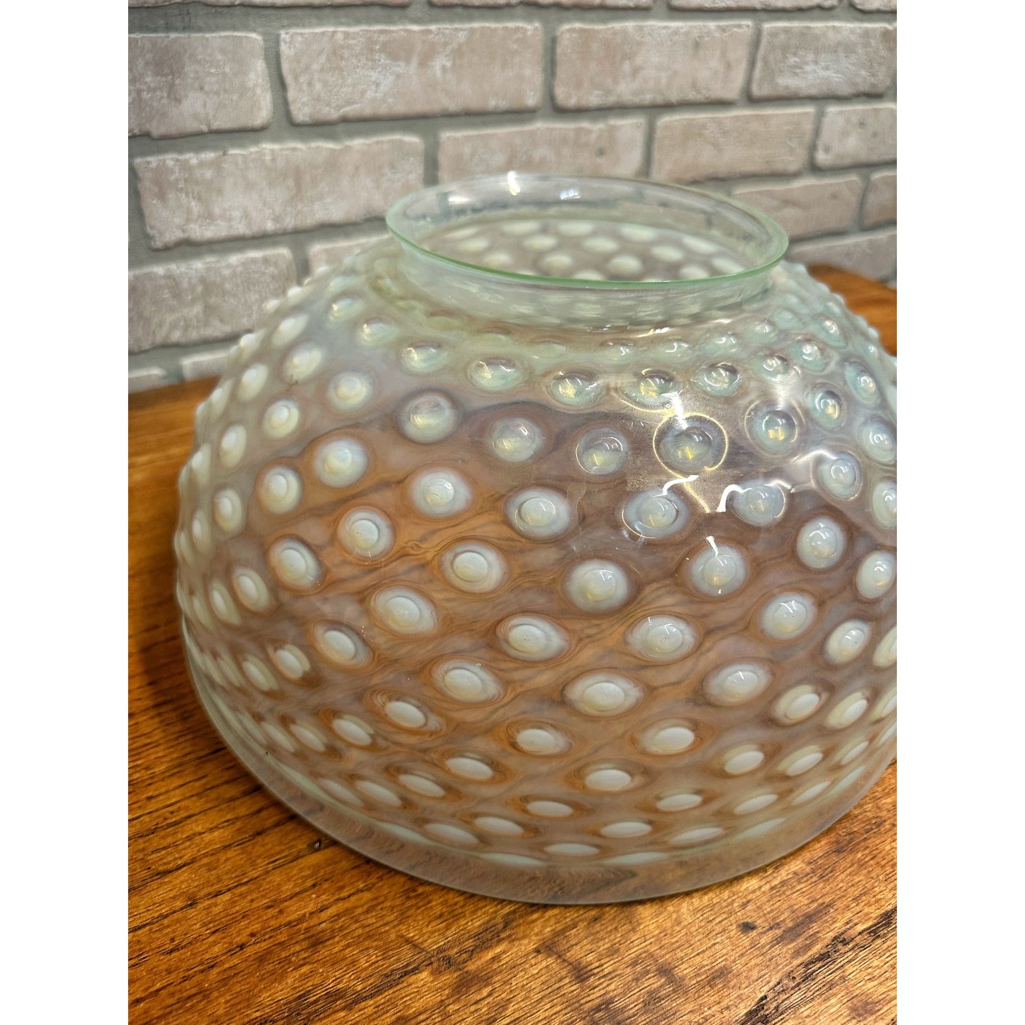 RARE Antique Victorian Blue Opalescent Shade Hanging Bradley Hubbard Oil Lamp