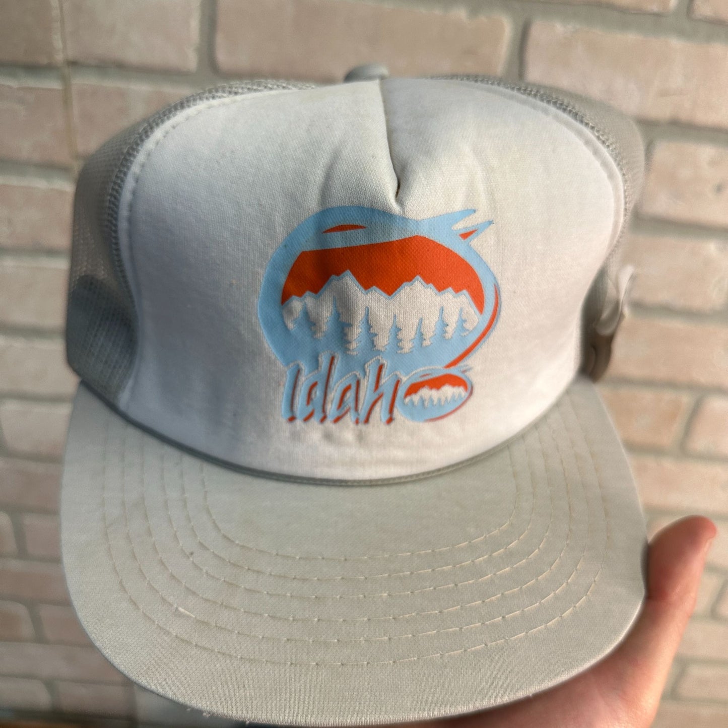 VITNAGE WHITE NOS IDAHO STATE TOURISM HANES MOUNTAINS RETRO SNAPBACK HAT CAP