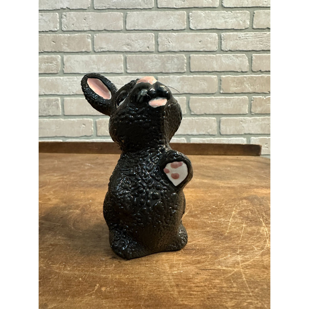 (2) Black Ceramic Easter Rabbit Bunnies Decor