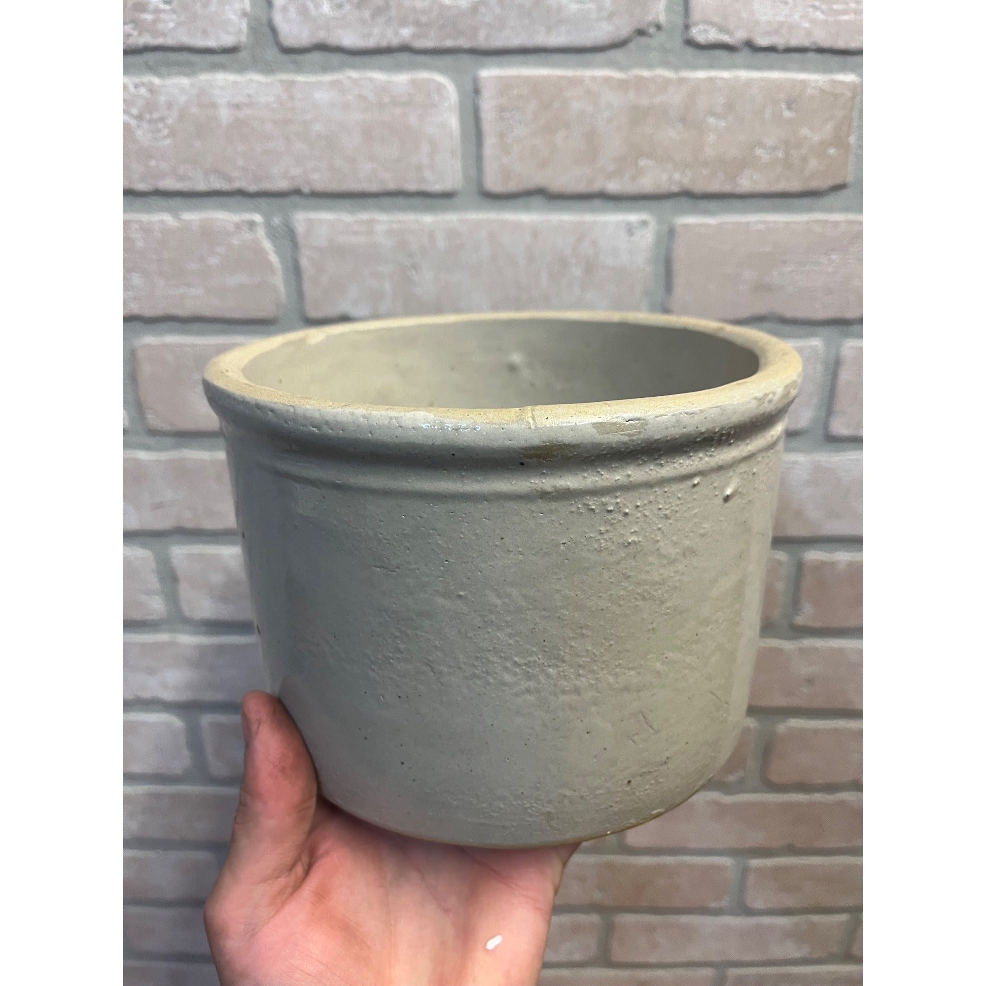Antique Primitive 1900s Kitchen Crock 5" Tall Farmhouse Country Decor Cottagecore