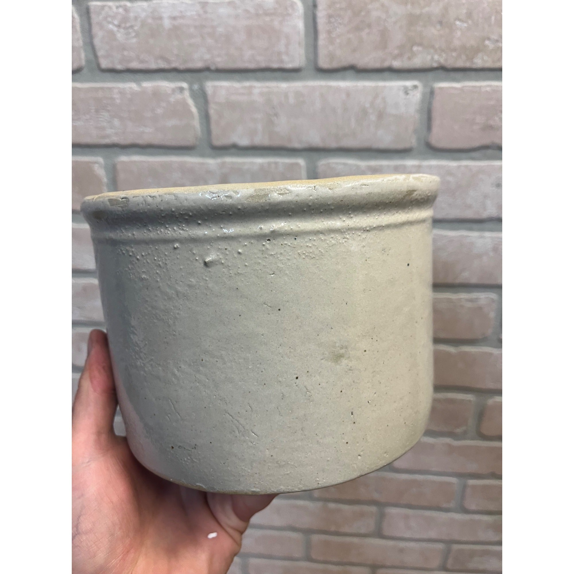Antique Primitive 1900s Kitchen Crock 5" Tall Farmhouse Country Decor Cottagecore