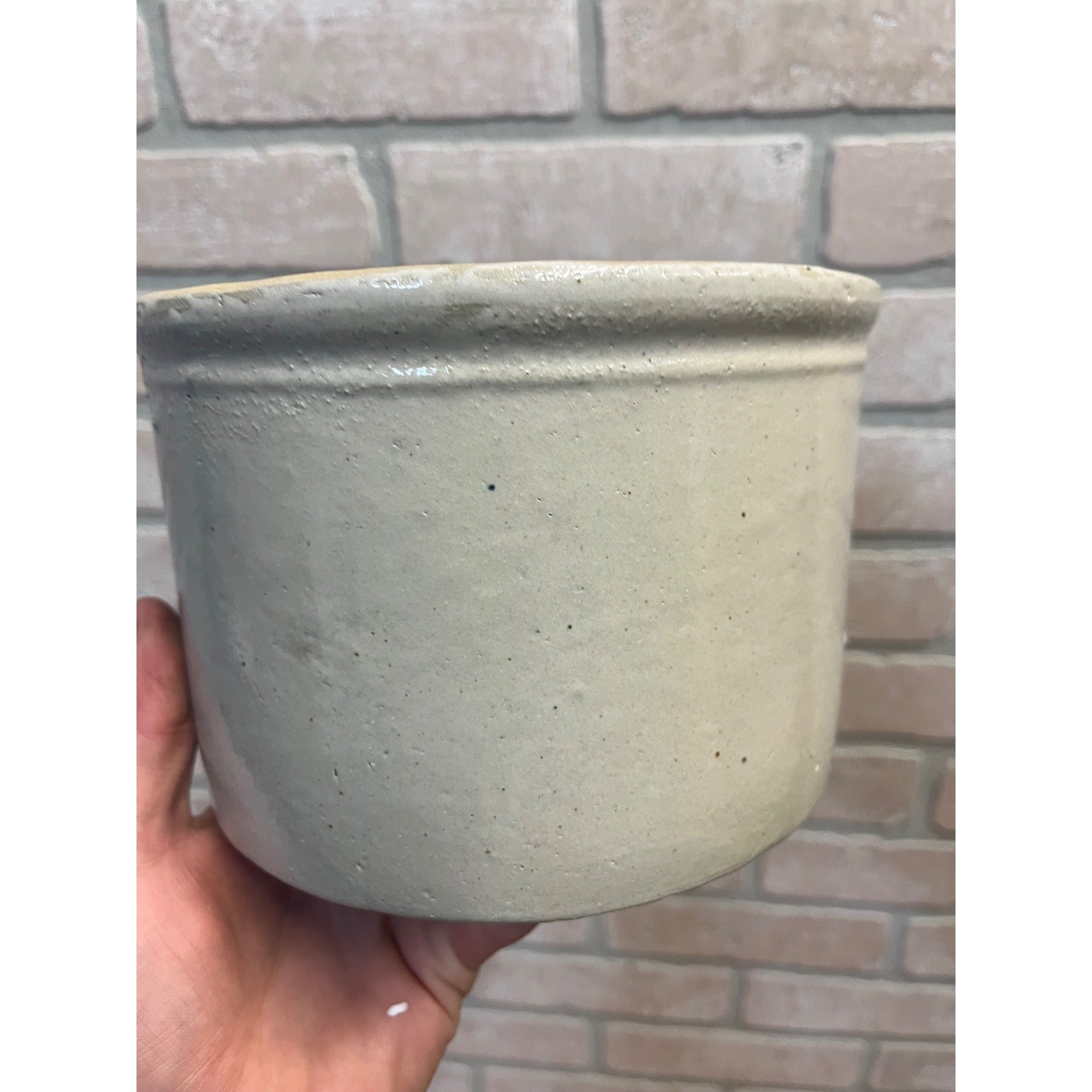 Antique Primitive 1900s Kitchen Crock 5" Tall Farmhouse Country Decor Cottagecore