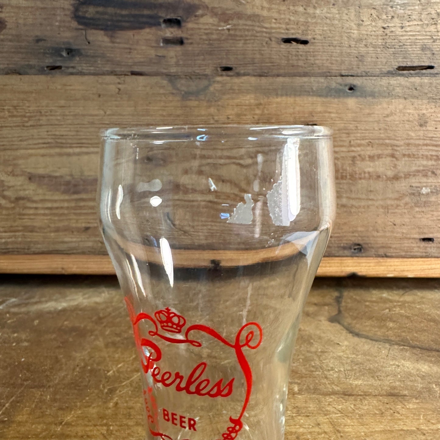 Vintage Peerless Beer LaCrosse Wis Beer Glass Sham 6" beer Glass 1950s