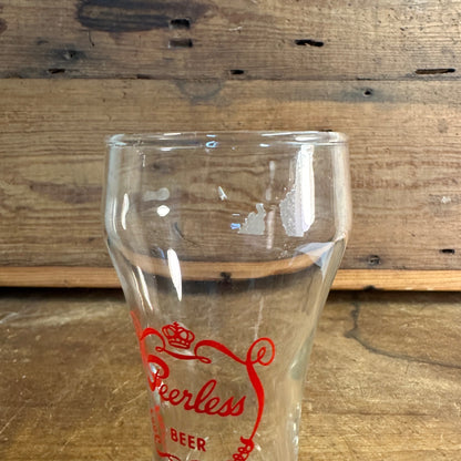 Vintage Peerless Beer LaCrosse Wis Beer Glass Sham 6" beer Glass 1950s