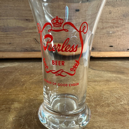 Vintage Peerless Beer LaCrosse Wis Beer Glass Sham 6" beer Glass 1950s