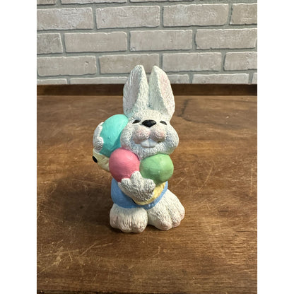 Vintage 1990 Accents Unlimited Ceramic Easter Rabbit Bunny w/ Eggs Figure