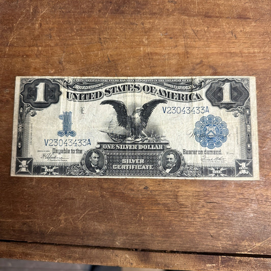 1899 Black Eagle $1 Silver Certificate Note Bill One Dollar VF