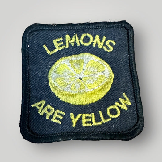 Vintage 1970s John Deere "Lemons are Yellow" Coat Hat Patch 3" x 3"