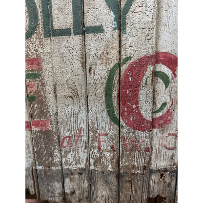 Antique Early 1900s Holly Dairy Ice Cream Painted Wooden Trade Sign Soda Store