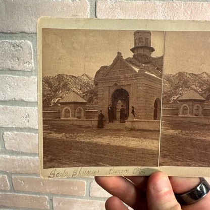 Antique Scarce Soda Springs Canon City Stereoview Real Photo Photograph